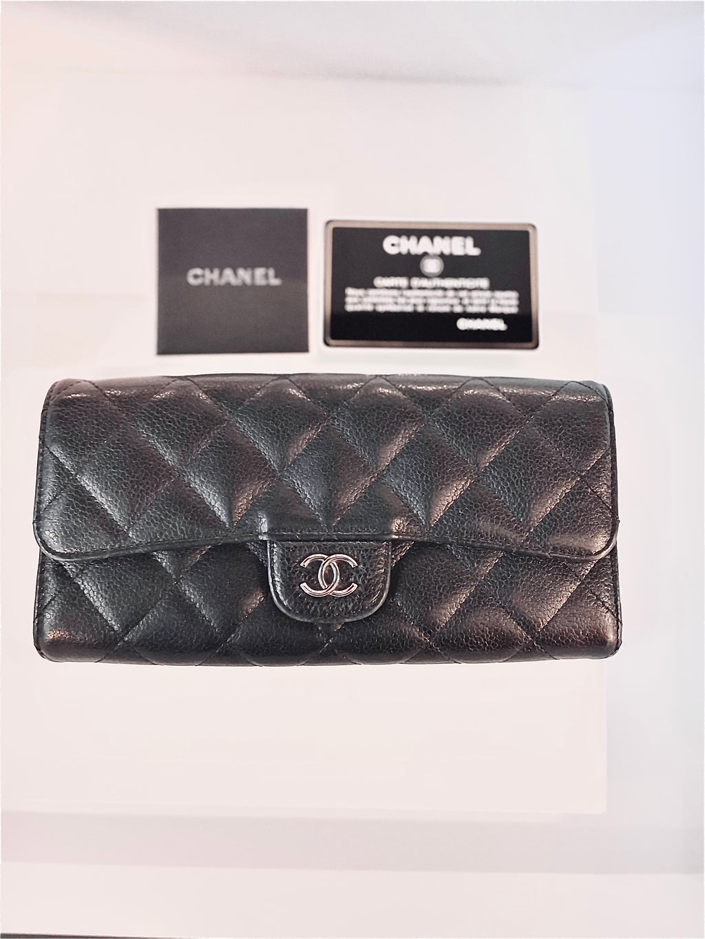 Black Caviar Classic Long Flap Wallet