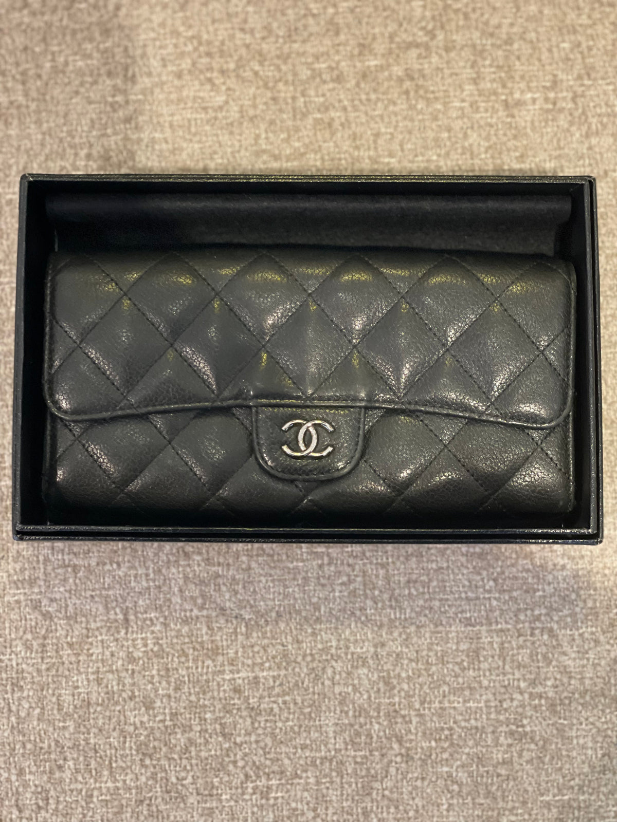 Black Caviar Classic Long Flap Wallet